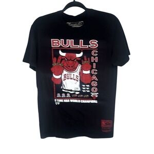 Mitchell & Ness‎ Black Chicago Bulls Benny The Bull Six Rings T-Shirt Size M